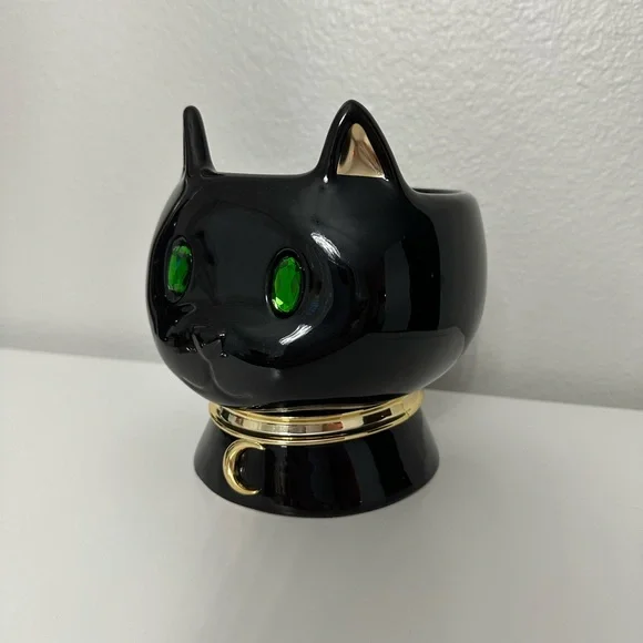 Bath & Body Works Halloween 2024 fancy black cat 3 wick candle holder decoration - Picture 3 of 6